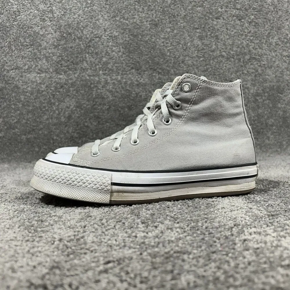 Converse Chuck Taylor All Star Eva Lift High Kids Sz 5 Gray Athletic Shoes Used